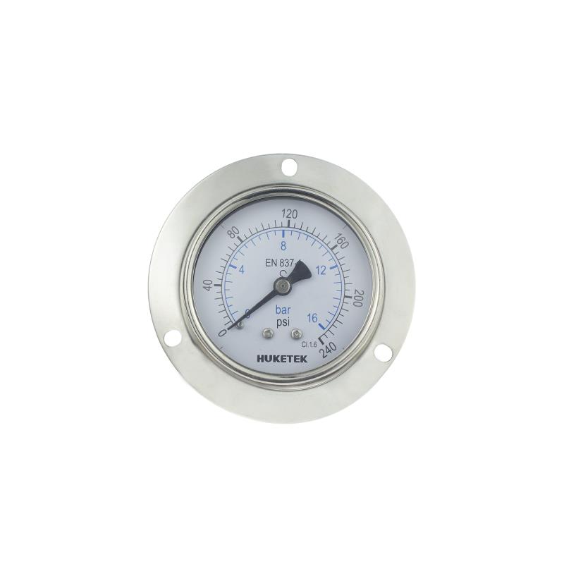 203F Chromed Press On Steel Case Standard Pressure Gauge